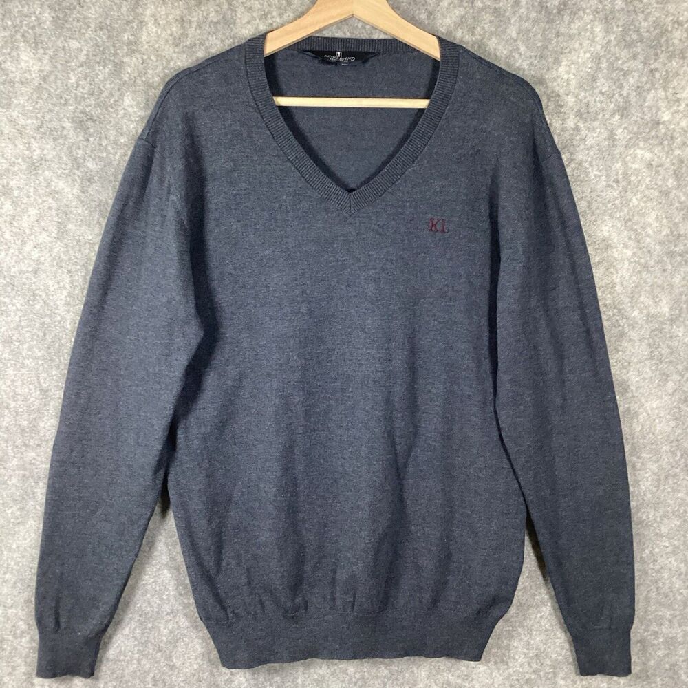 Kingsland Equestrian Charcoal Gray Long Sleeve Pullover Sweater Logo Size Medium